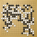 Board position at the end of game WAGC 1980 - Round 3 - Game 4: Shoji Komori vs Xiao-guang Liu