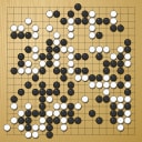 Board position at the end of game WAGC 1980 - Round 4 - Game 7: Takao Matsuda vs Kayoko Tsutsumi
