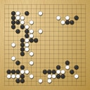 Board position at the end of game WAGC 1981 - Round 2 - Game 2: Xiaochun Ma vs Patrice Gosteli