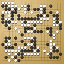 Board position at the end of game WAGC 1981 - Round 2 - Game 1: Zhen-zhong Shao vs Janusz Kraszek