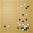 Board position at the end of game WAGC 1984 - Round 1 - Game 6: Franklin Bassarsky vs Jorge Sasaki