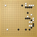 Board position at the end of game WAGC 1984 - Round 1 - Game 1: Se Ju Lee vs Pierre Colmez
