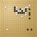 Board position at the end of game WAGC 1984 - Round 5 - Game 4: Kyle Jones vs Bee-giok Tan