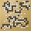 Board position at the end of game WAGC 1985 - Round 6 - Game 4: Kazuo Kawai vs Patrice Gosteli