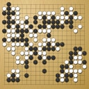 Board position at the end of game WAGC 1986 - Round 1 - Game 1: Terence Stacey vs Ka-Yui Chan
