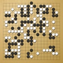 Board position at the end of game WAGC 1987 - Round 3 - Game 1: Fumiaki Imamura vs Patrice Gosteli