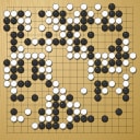 Board position at the end of game WAGC 1987 - Round 6 - Game 2: Janusz Kraszek vs Laurent Heiser