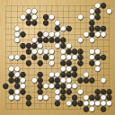 Board position at the end of game WAGC 1987 - Round 8 - Game 3: Laurent Heiser vs Takao Matsuda