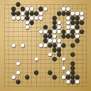 Board position at the end of game WAGC 1989 - Round 2 - Game 10: Jim Barty vs Alberto Amador