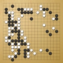 Board position at the end of game WAGC 1989 - Round 2 - Game 1: Laurent Heiser vs Zewu Che