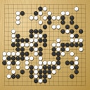 Board position at the end of game WAGC 1989 - Round 2 - Game 2: Wenhe Tsai vs Mark Boon