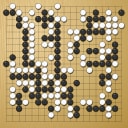 Board position at the end of game WAGC 1989 - Round 3 - Game 1: Kin-man Lau vs Zewu Che