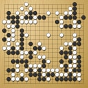 Board position at the end of game WAGC 1989 - Round 5 - Game 5: Laurent Heiser vs Janusz Kraszek