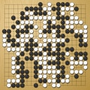 Board position at the end of game WAGC 1989 - Round 6 - Game 9: Kyle Jones vs Vesa Laatikainen