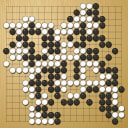 Board position at the end of game WAGC 1989 - Round 7 - Game 9: Jim Barty vs Andras Gondor