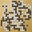 Board position at the end of game WAGC 1989 - Round 8 - Game 9: Kyle Jones vs Kin-man Lau