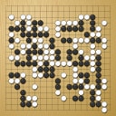 Board position at the end of game WAGC 1989 - Round 8 - Game 5: Laurent Heiser vs Rade Petrovic