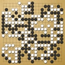 Board position at the end of game WAGC 1990 - Round 1 - Game 1: Patrice Gosteli vs Hao Chang