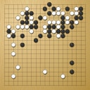 Board position at the end of game WAGC 1990 - Round 2 - Game 4: Sen-feng Wang vs Ulrik Bro-Joergensen