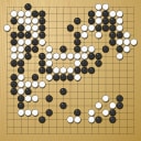 Board position at the end of game WAGC 1990 - Round 4 - Game 4: Charles Huh vs Frank Janssen