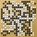 Board position at the end of game WAGC 1990 - Round 6 - Game 7: Bjoern Hallin vs Ulrik Bro-Joergensen