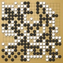 Board position at the end of game WAGC 1990 - Round 7 - Game 7: Frank Janssen vs Zoran Mutabzija