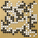 Board position at the end of game WAGC 1990 - Round 8 - Game 2: Frank Janssen vs Hiroshi Miura