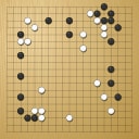 Board position at the end of game WAGC 1991 - Round 5 - Game 5: Andre Rognes vs John Rickard