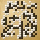 Board position at the end of game WAGC 1992 - Round 3 - Game 9: Serge Fontaine vs Christer Lindstedt