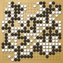 Board position at the end of game WAGC 1992 - Round 7 - Game 3: Frank Janssen vs Joong-Ki Kim