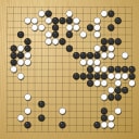 Board position at the end of game WAGC 1996 - Round 6 - Game 4: Pierre Colmez vs Paal Sannes