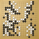Board position at the end of game WAGC 1997 - Round 1 - Game 8: Ralf Hoffmann vs Maria Puerta
