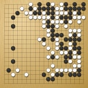 Board position at the end of game WAGC 1997 - Round 2 - Game 4: Peter Gaspari vs Ying Kan