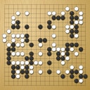 Board position at the end of game WAGC 1997 - Round 5 - Game 3: Zhihan Lin vs Csaba Mero
