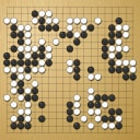 Board position at the end of game WAGC 1997 - Round 8 - Game 1: Ying Kan vs Jun Liu
