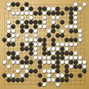 Board position at the end of game WAGC 1998 - Round 7 - Game 8: Zhiqi Yu vs Pierre Colmez