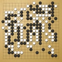 Board position at the end of game WAGC 1999 - Round 1 - Game 9: Noel Mitchell vs Enzo Pedrini