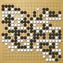 Board position at the end of game WAGC 1999 - Round 6 - Game 2: Viktor Bogdanov vs Pong-il Ri