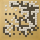 Board position at the end of game WAGC 1999 - Round 8 - Game 7: Noel Mitchell vs Roberto-Issac Alaluf