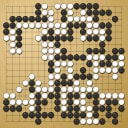 Board position at the end of game WAGC 2000 - Round 3 - Game 6: Michel Wettach vs Jannik Rasmussen