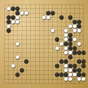 Board position at the end of game WAGC 2000 - Round 7 - Game 4: Zhenyu Zhou vs Yee-Hsun Wang