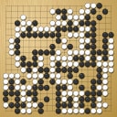 Board position at the end of game WAGC 2001 - Round 1 - Game 4: Alberto Kohatsu vs Leonid Entin