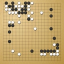 Board position at the end of game WAGC 2001 - Round 1 - Game 1: Franz Huettler vs Moriei Kanazawa