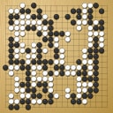 Board position at the end of game WAGC 2001 - Round 3 - Game 1: Daichun Li vs Laurent Heiser