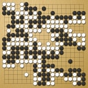 Board position at the end of game WAGC 2001 - Round 3 - Game 3: Dong-Ming Liu vs Michiel Eijkhout