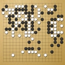 Board position at the end of game WAGC 2001 - Round 3 - Game 5: Fernando Aguilar vs Thomas Heshe
