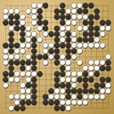 Board position at the end of game WAGC 2001 - Round 6 - Game 2: Dong-Ming Liu vs Zhiqi Yu