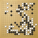 Board position at the end of game WAGC 2001 - Round 7 - Game 5: Diana Koszegi vs Geng-Yang Cai