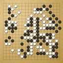 Board position at the end of game WAGC 2001 - Round 8 - Game 7: Hector Paiz-Castillo vs Audris Kuras