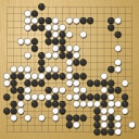 Board position at the end of game WAGC 2001 - Round 8 - Game 4: Yuxiang Lin vs Laurent Heiser